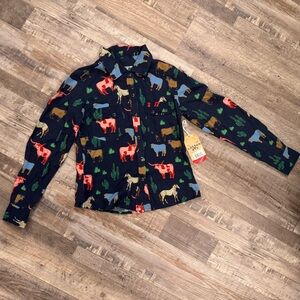 Cotton & Rye Western Print Snap Button Shirt Size Medium 8 NWT